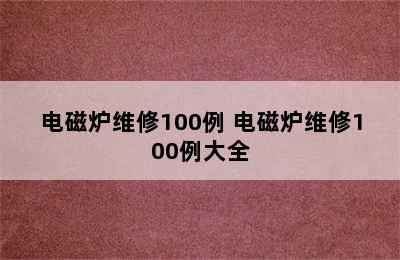 电磁炉维修100例 电磁炉维修100例大全